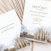 Invitation Milan Destination Enregistrer la date Duomo Aquare