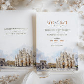 Invitation Milan Destination Enregistrer la date Duomo Aquare