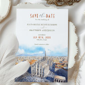 Invitation Milan Duomo Sauvegarder la date Aquarelle