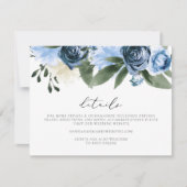 Invitation MILENA Dusty Blue Floral Garden Détails du mariage (Devant)