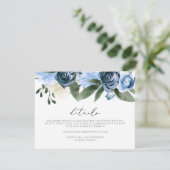 Invitation MILENA Dusty Blue Floral Garden Détails du mariage (Debout devant)