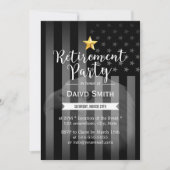 Invitation Militaire Gold Star Bald Eagle US Drapeau Retraite (Devant)