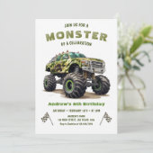 Invitation Militaire Monster Camion Garçon Anniversaire (Debout devant)