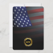 Invitation Militaire patriotique Américain Drapeau & Or Initi (Dos)