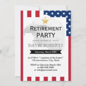 Invitation Militaire Retraite Gold Star Eagle & US Flag (Devant)