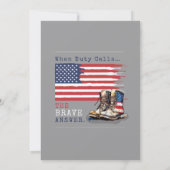 Invitation Militaire US Flag GRAY Déploiement Farewell Party (Dos)