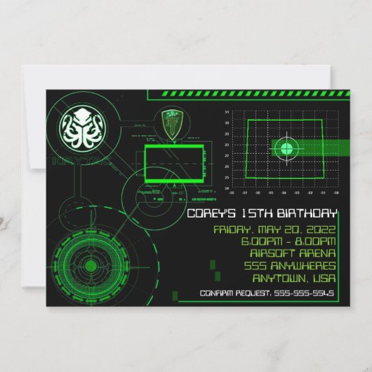 Invitation militaire Wyoming d'Airsoft 5x7 de (Devant)