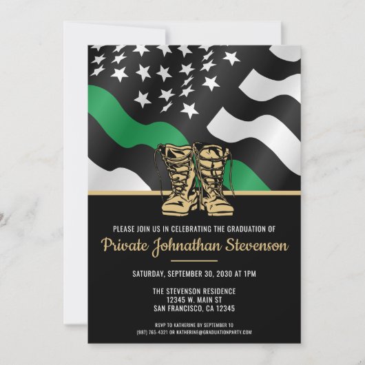 Invitation Military Basic Training Graduation Patriotic Party (Devant)