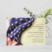Invitation Military Red White and Blue Retirement Party (Debout devant)