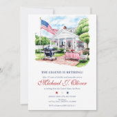 Invitation Military Retirement Patriotic Backyard Celebration (Devant)