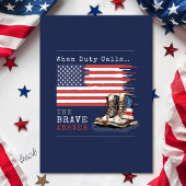 Invitation Military Send Off US Flag Boots Party Going Away
