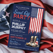 Invitation Military Send Off US Flag Boots Party Going Away