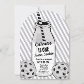 Invitation Milk and Cookie Mouse Sweet First Birthday (Devant)