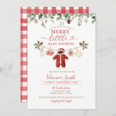 Invitation Milk Diaper Clothesline Merry Little Baby Shower (Devant / Derrière)