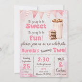 Invitation Milk Et Cookies Fille 2e fête d'anniversaire (Devant)