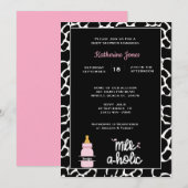 Invitation Milkaholic personnalisé Empreinte bébé fille Douch (Devant / Derrière)