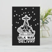 Invitation Milky Way Delivery Funny Cow UFO Space Abduction (Debout devant)