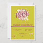 Invitation Millésime 1966 60e anniversaire rétro vert (Devant)