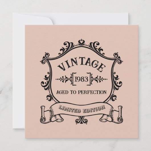 Invitation Millésime Année Vieilli à la Perfection Année de N (Devant)