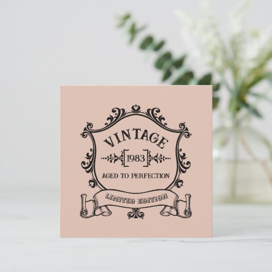 Invitation Millésime Vieilli à la Perfection Année de Naissan (Debout devant)