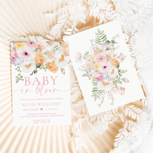 Invitation Millie Floral Baby Dans Le Baby shower Bloom