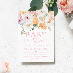 Invitation Millie Floral Baby Dans Le Baby shower Bloom