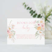 Invitation Millie Floral Livres Pour Baby Request Card (Debout devant)