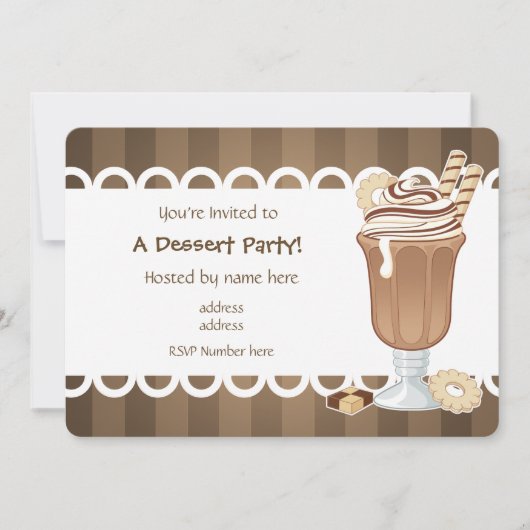 Invitation Millkshake mignon de chocolat toute la partie (Devant)