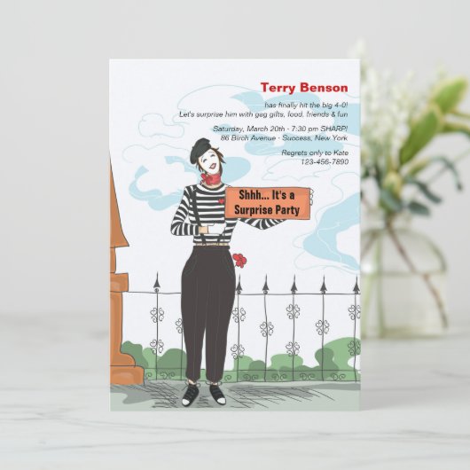 Invitation Mime Adore (Debout devant)