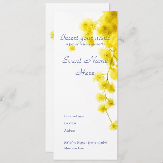 Invitation Mimosa (Devant / Derrière)