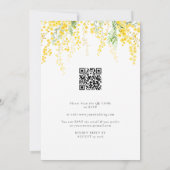 Invitation Mimosa jaune tout en 1 Budget QR Code Mariage (Dos)