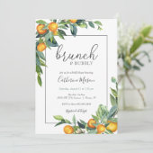 Invitation Mimosa Orange Brunch et Fête des mariées Bubbly (Debout devant)