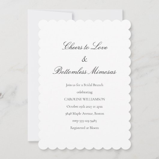 Invitation Mimosas de brunch de mariage amusant Citation drôl (Devant)