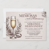Invitation Mimosas et Fête des mariées de mariage (Devant)