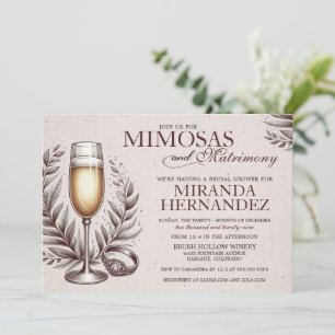 Invitation Mimosas et Fête des mariées de mariage