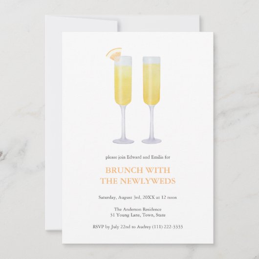 Invitation Mimosas Monter et briller Brunch Avec de nouvelles (Devant)