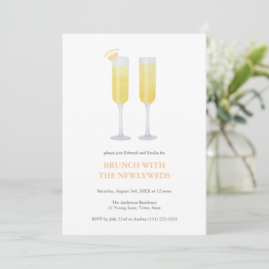 Invitation Mimosas Monter et briller Brunch Avec de nouvelles (Debout devant)