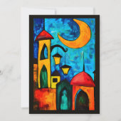 Invitation Minarets et Moonlight Ramadan Mosquées géométrique (Devant)