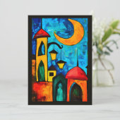 Invitation Minarets et Moonlight Ramadan Mosquées géométrique (Debout devant)