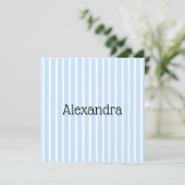 Invitation Minces Rayures Bleu Clair (Debout devant)