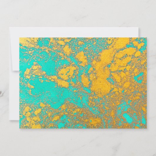 Invitation Minéraux sud-ouest Turquoise et or (Dos)