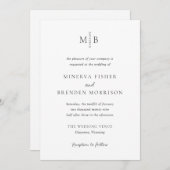 Invitation Minerva Moderne Mariage élégant (Devant / Derrière)
