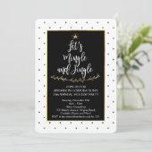 Invitation Mingle et Jingle Black White Gold Christmas Party (Debout devant)