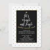 Invitation Mingle et Jingle Black White Gold Christmas Party (Devant)