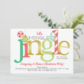 Invitation Mingle & Jingle Red Gold Fête de Noël (Debout devant)