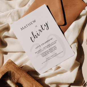 Invitation Mini-âge Noir Superposition Script Adulte Annivers