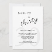 Invitation Mini-âge Noir Superposition Script Adulte Annivers (Devant)