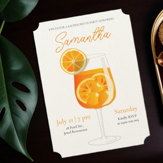 Invitation Mini Aperol Spritz Bachelorette Party