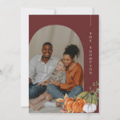 Invitation Mini Arc Photo Bourgogne Merci Dîner Donnant (Dos)