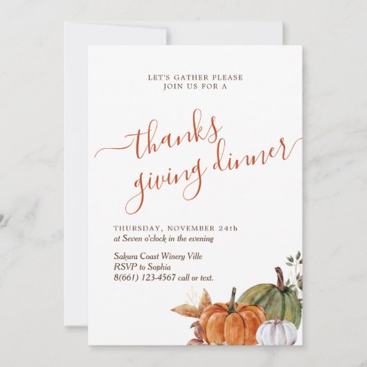 Invitation Mini Arc photo Merci Dîner Dîner Dîner (Devant)